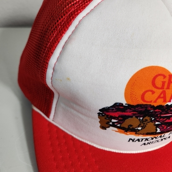 Vintage Grand Canyon Red White Snapback Trucker Hat - Picture 2 of 8